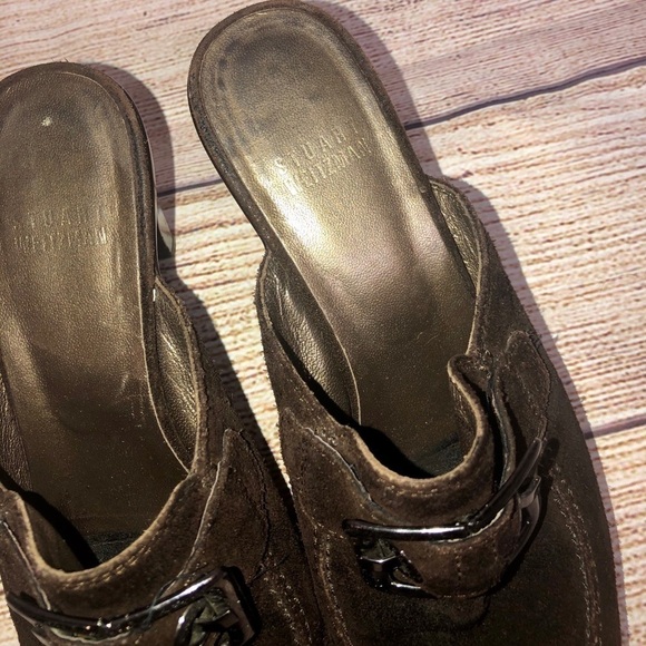 Stuart Weitzman Double Agent Cola Suede Mule - Picture 4 of 12